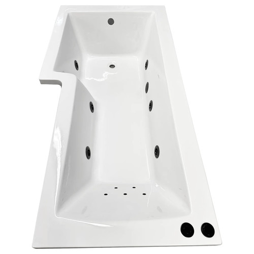 Black whirlpool showerbath - black, l