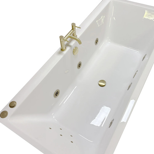 Brushed brass whirlpool - whirlpool, bath