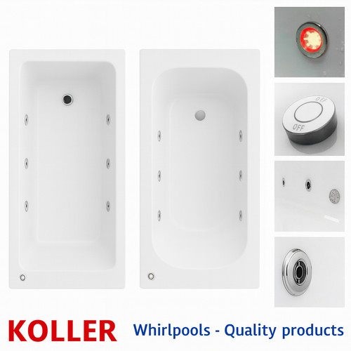 Square round white - white, bath